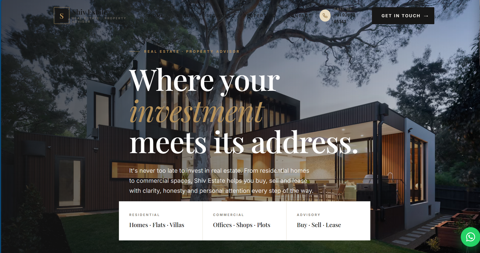 Shiv Estate Broker website screenshot